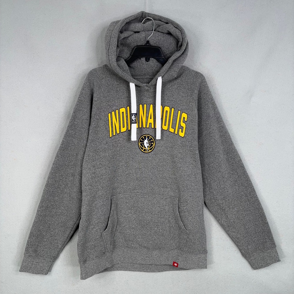 Indianapolis Pacers Hoodie Mens XL Gray Heathered Fleece Sporty NBA Sportiqe